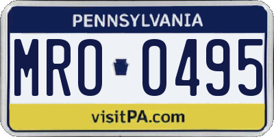 PA license plate MRO0495