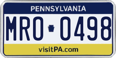 PA license plate MRO0498