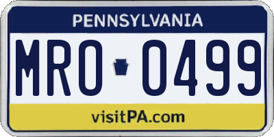PA license plate MRO0499