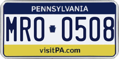 PA license plate MRO0508