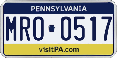 PA license plate MRO0517
