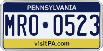 PA license plate MRO0523