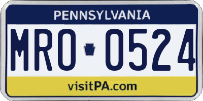 PA license plate MRO0524