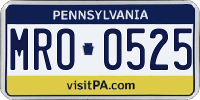PA license plate MRO0525