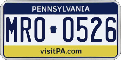 PA license plate MRO0526
