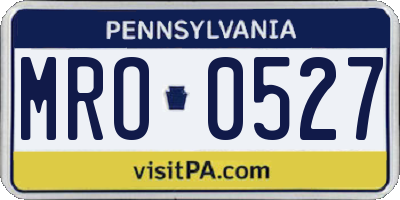 PA license plate MRO0527