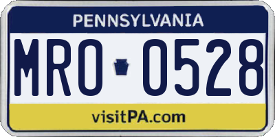 PA license plate MRO0528
