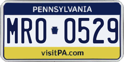 PA license plate MRO0529