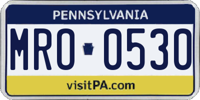PA license plate MRO0530