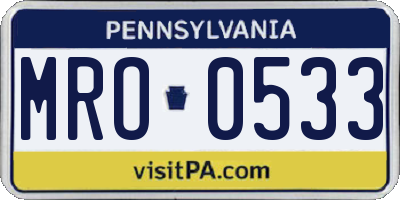 PA license plate MRO0533