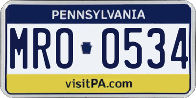 PA license plate MRO0534