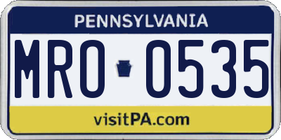 PA license plate MRO0535