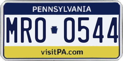 PA license plate MRO0544