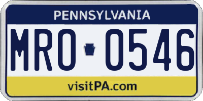 PA license plate MRO0546