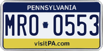 PA license plate MRO0553