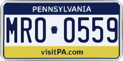 PA license plate MRO0559