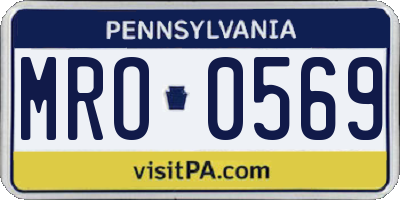 PA license plate MRO0569