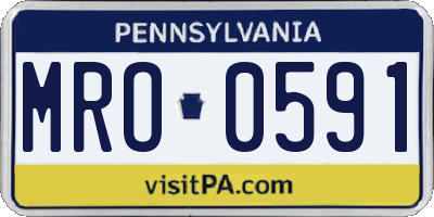 PA license plate MRO0591