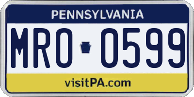 PA license plate MRO0599