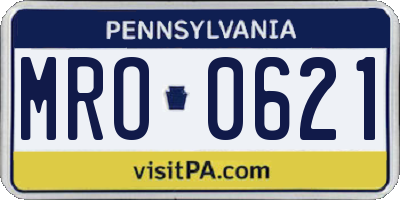 PA license plate MRO0621