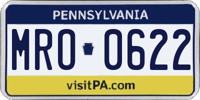 PA license plate MRO0622