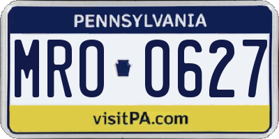 PA license plate MRO0627