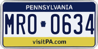 PA license plate MRO0634