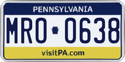 PA license plate MRO0638