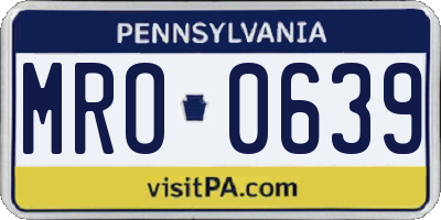 PA license plate MRO0639