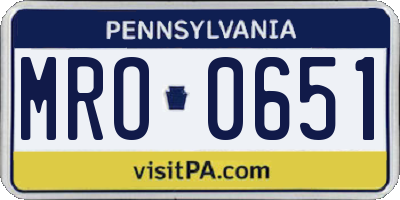 PA license plate MRO0651