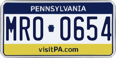 PA license plate MRO0654