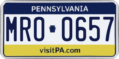 PA license plate MRO0657