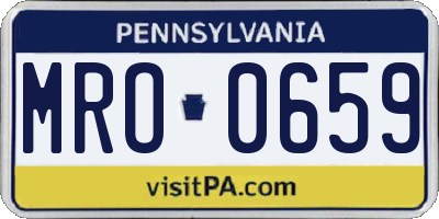 PA license plate MRO0659