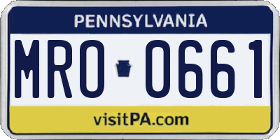 PA license plate MRO0661