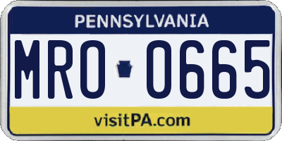 PA license plate MRO0665