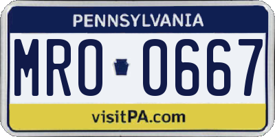 PA license plate MRO0667