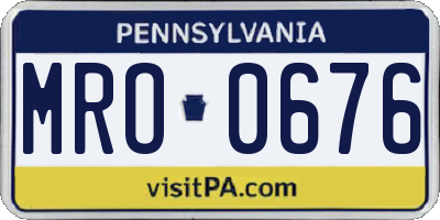 PA license plate MRO0676