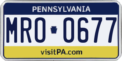 PA license plate MRO0677