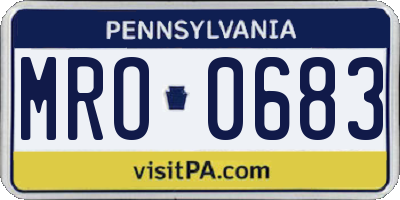 PA license plate MRO0683