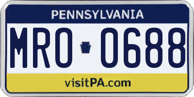 PA license plate MRO0688