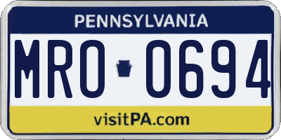 PA license plate MRO0694
