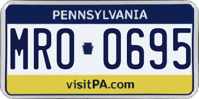 PA license plate MRO0695