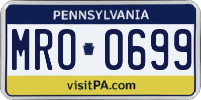 PA license plate MRO0699