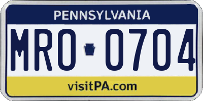 PA license plate MRO0704