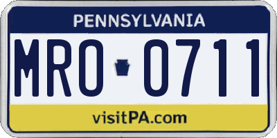PA license plate MRO0711