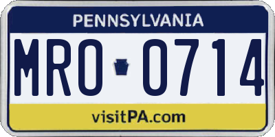 PA license plate MRO0714