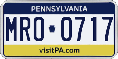 PA license plate MRO0717