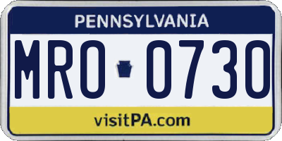 PA license plate MRO0730