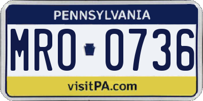 PA license plate MRO0736