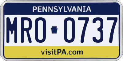 PA license plate MRO0737
